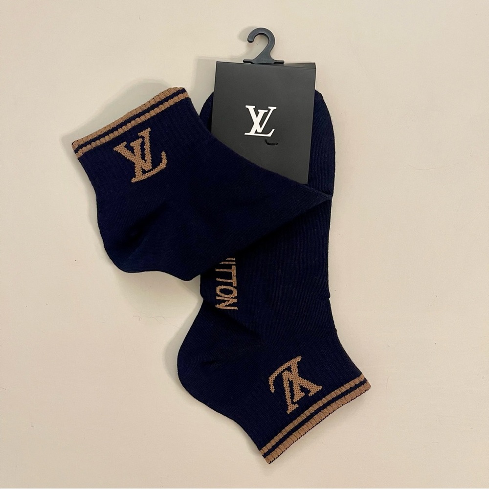 Premium Athletic Ankle Socks - Black & Tan - Picture 3 of 5